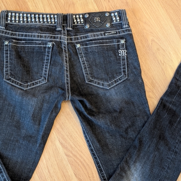 Miss Me Women's Dark Studded Skinny Jeans - Picture 3 of 4